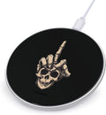 Skull Hand FCK-Off Wireless Charger Anti-Slip Wireless Charging Pad Slim Charger Mat for Men Women