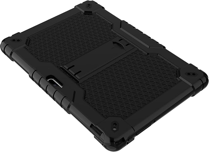 Case for Pritom M10 /quntiCO Y10 /Digiland DL1036 /Voger priorpad X100 /VUCATIMES N10/Gateway 10.1 HD Tab Case with Stand Rubber Hybrid Come with 9H Tempered Glass Film (Black/Black/1 PC)