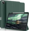 for iPad Pro 13 inch Case (M5/M4) 2025/2024 Slim Protective Cover with Pencil Holder Soft TPU Back Cover Trifold Stand Auto Wake/Sleep A2925 A2926 A3007 A3362 A3359 (Dark Green)