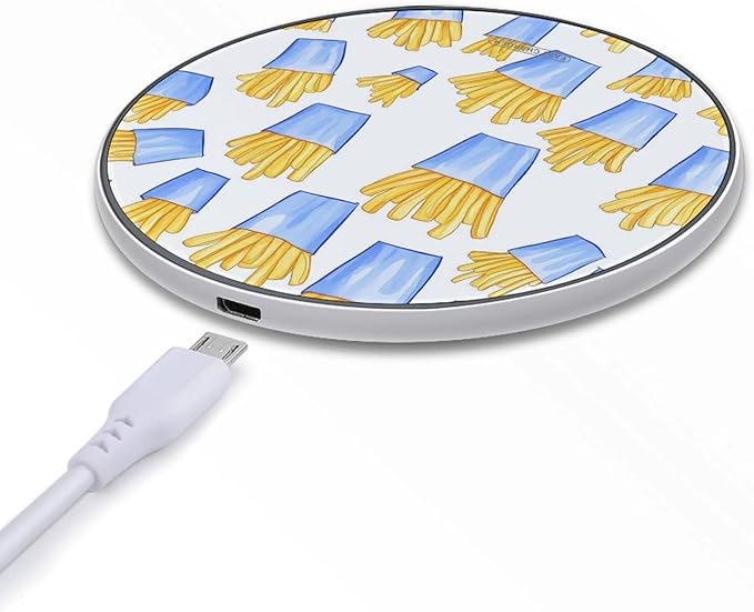 French Fries Blue Box Phone Charger Magnetic Charging Pad Anti-Slip with USB Cable