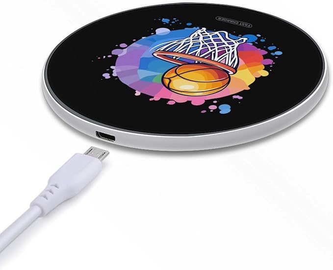 Basketball Sports Wireless Charger Anti-Slip Wireless Charging Pad Slim Charger Mat for Men Women