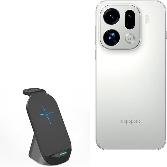 BoxWave Charger Compatible with Oppo Find X9 Pro - Compact Wireless MultiCharge Stand (10W) Wireless Qi Stand Charger Watch Earbuds - Jet Black