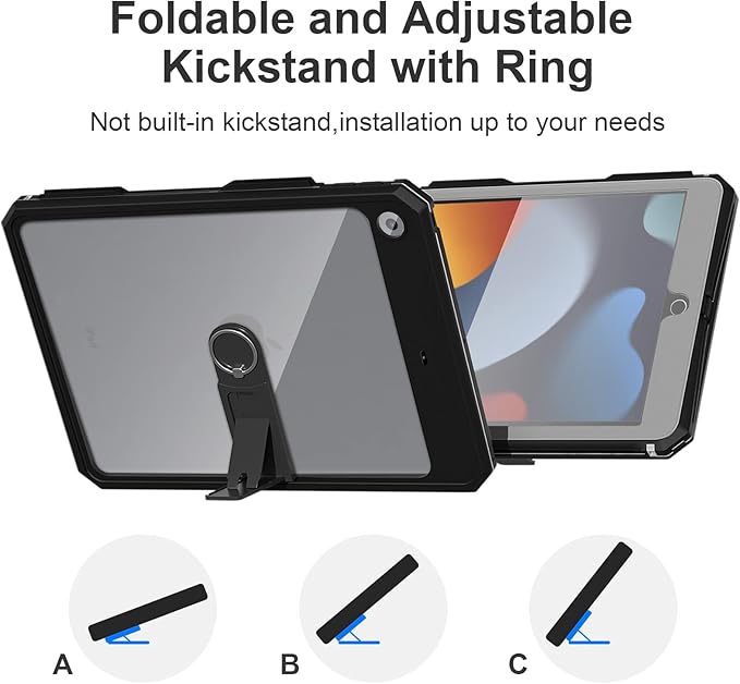 AICase 10.2 iPad 9th/ 8th/ 7th Generation 2021/2020/ 2019 IP68 Waterproof Case with Lanyard Built-in Screen Protector Rugged Waterproof Shockproof Case for Apple ipad 10.2 iPad 9th 8th &amp7th Gen
