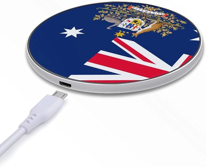 Flag of Australia Australian Coat of Arms Phone Charger Magnetic Charging Pad Anti-Slip with USB Cable