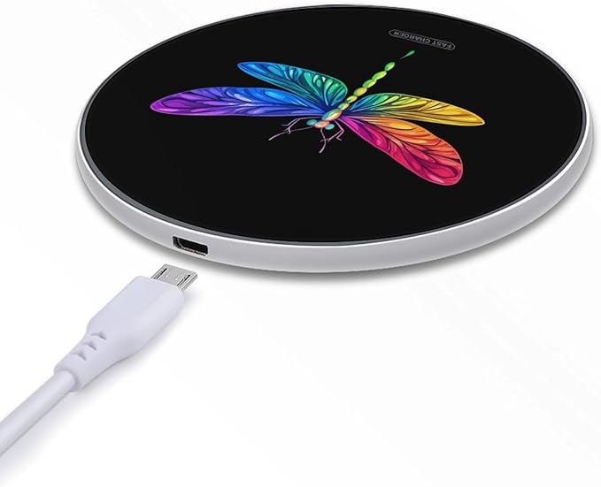 Colorful Butterflys Insect Wireless Charger Anti-Slip Wireless Charging Pad Slim Charger Mat for Men Women