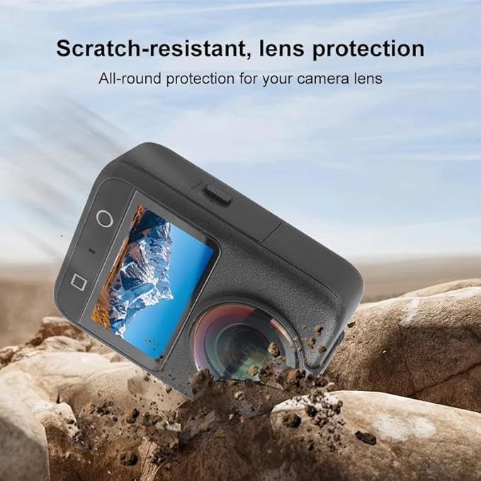 for DJI Osmo 360 Action Camera - 10H Hardness Optical Tempered Glass Lens Protector with AR Coating Hydrophobic Layer Anti-Scratch &amp Shockproof Cover (Black)