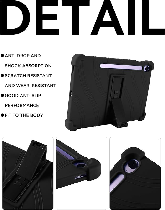 Case for Samsung Galaxy Tab S10 FE Plus/S10 FE+5G 13.1-Inch - Protective Cover with S Pen Holder &amp Multi-Angle Viewing Stand (Black)
