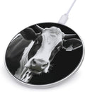 Animal Funny Cow Head Black White Wireless Charger Fast Wireless Charging Pad with USB Cable 10W Anti-Slip Magnetic Wireless Charger Portable Slim Charger Puck Travel Charging Station