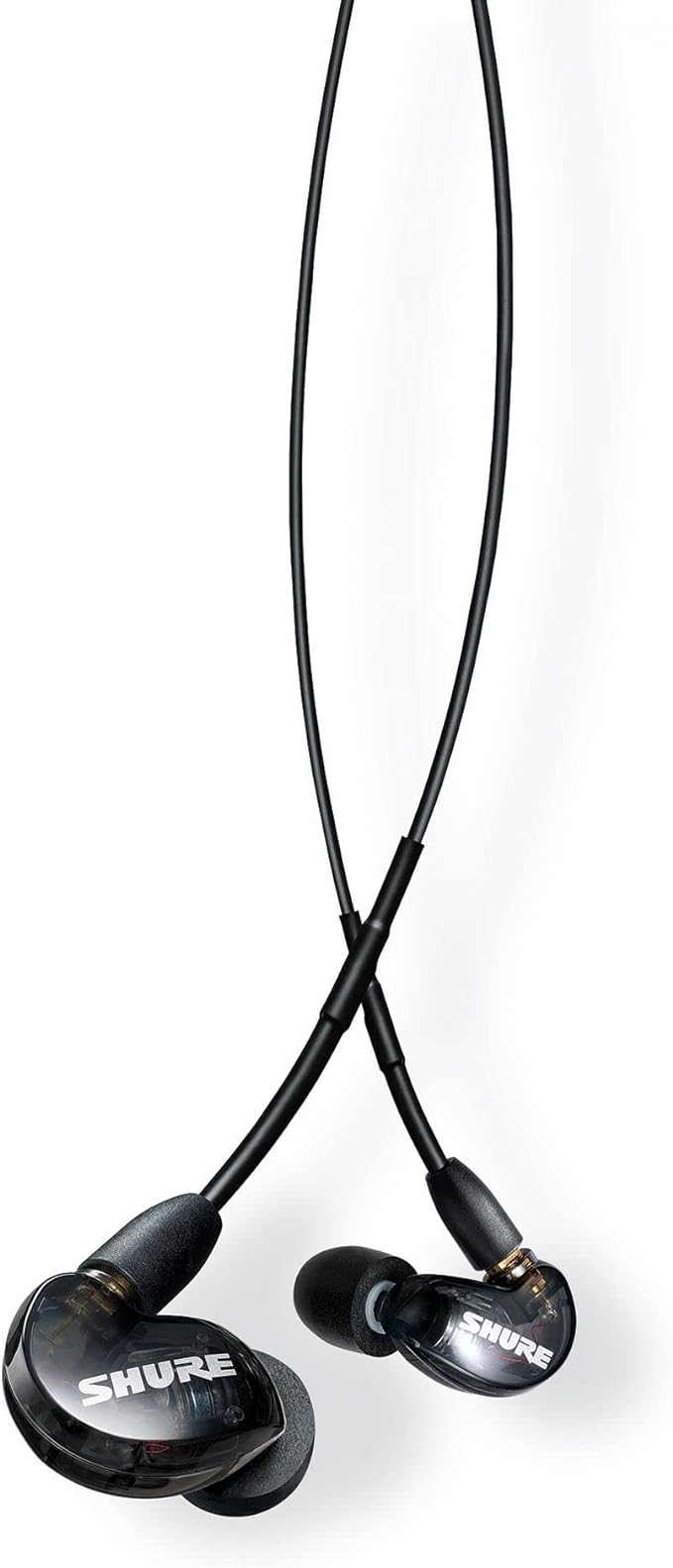 Shure SE215 PRO Wired Earbuds Professional Sound Isolating Earphones with Clear Sound Deep Bass Secure in-Ear Fit Carrying Case Black (SE215-K)