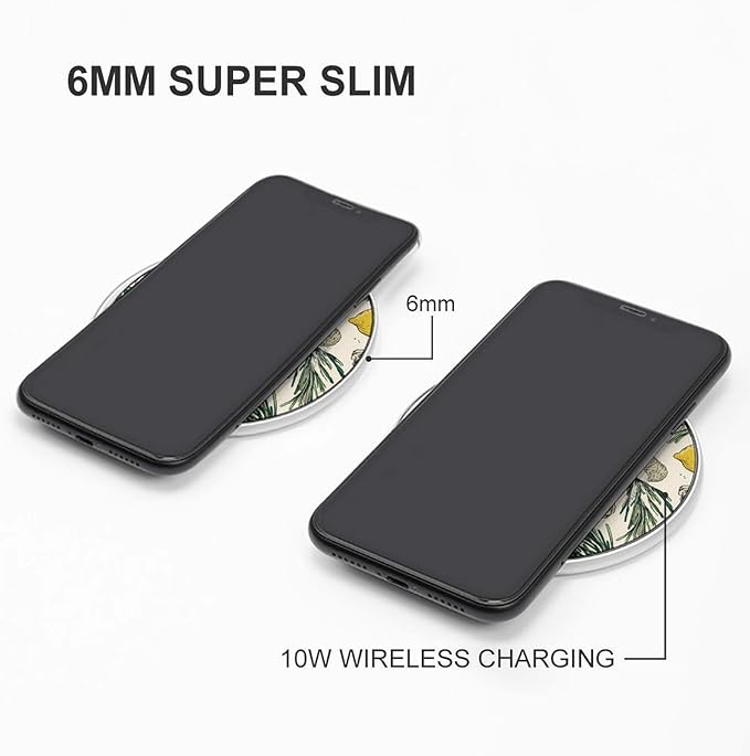 Oysters Shells Lemon Rosemary Phone Charger Magnetic Charging Pad Anti-Slip with USB Cable