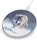 Gray Wolf Walking Through Snowy Phone Charger Magnetic Charging Pad Anti-Slip with USB Cable