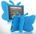 Kindle Fire Max 11 Tablet Case for Girls With Butterfly Pattern Kickstand Light EVA Full Body Rugged Shockproof Kid-Proof Protection - Blue