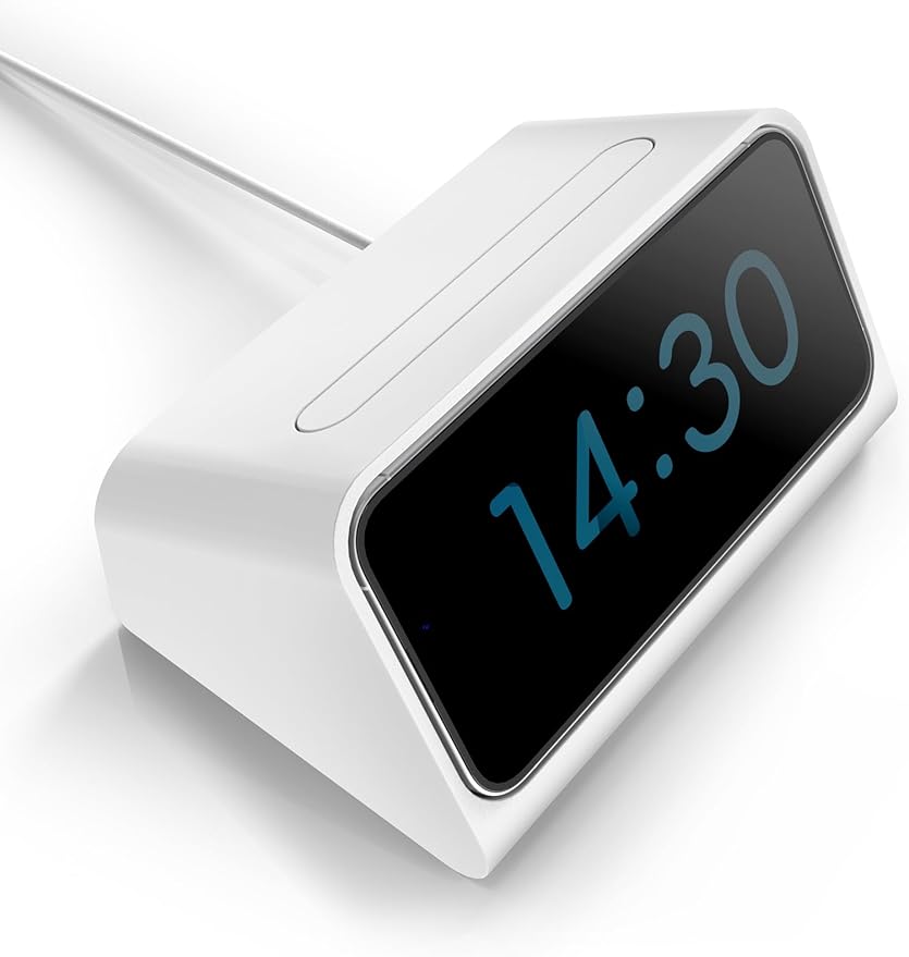 TOPGO for iPhone Standby Mode Dock DN40 Charging Stand for Magsafe Wireless Charger Compatible with iPhone 16 Pro 15 14 for Bedside Phone Holder Bedroom Nightstand Alarm Clock Docking Station
