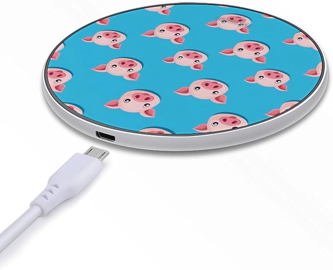 Pigs Wireless Charger Anti-Slip Wireless Charging Pad Slim Charger Mat for Men Women