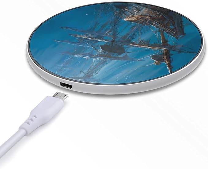 Deep Sea Shipwreck Ancient Pirates Ship Phone Charger Magnetic Charging Pad Anti-Slip with USB Cable