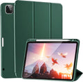 SIWENGDE Cases for iPad Pro 12.9 Case 6th/5th/4th Generation (2022/2021/2020) with Pencil Holder [Apple Pencil Wireless Charging] Soft TPU Smart Tri-fold Stand Protective Cover(Midnight Green)