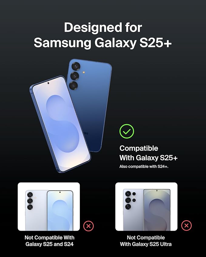 Belkin ScreenForce InvisiGlass Treated Screen Protector for Samsung Galaxy S25+ 9H Hardness Scratch-Resistant Impact Protection w/Align Tray for Easy Application - Made with Recycled Glass