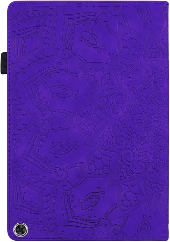 Case for Amazon Fire Max 11 (2023) Techcircle Stylish Mandala Embossed PU Leather Folio Stand Soft TPU Back Cover Slim Lightweight Elastic Band Protective Case with Pen Holder &amp Card Slots Purpl