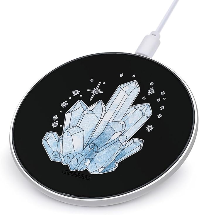 Blue Crystals Fast Portable Charger 10W Funny Graphic Phone Charging Pad with USB Cable