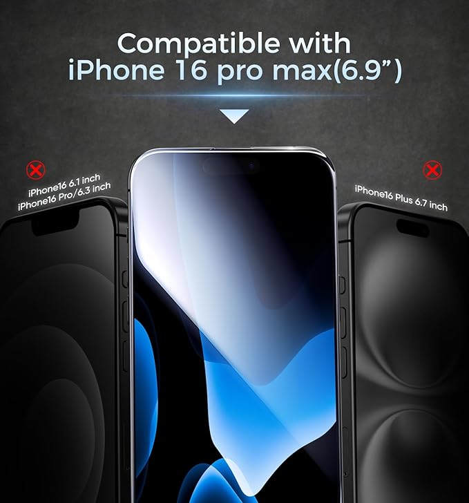 MAGIC JOHN 3rd Gen Upgraded for iPhone 16 Pro Max Screen Protector 6.9 InchHD ClearShatterproof Tempered FilmAuto Dust-EliminationBubble FreeEasy Installation2 Pack