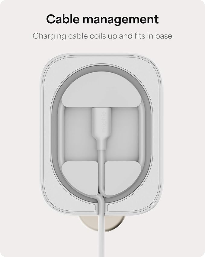 Mophie 2-in-1 Wireless Charging Stand - Qi2-Certified MagSafe Charger for iPhone &amp Apple Watch – Fast Charging Station with Adjustable Phone Stand &amp Cable Management – Up to 15W Power