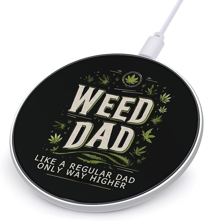 Funny Weed Dad Phone Charger Magnetic Charging Pad Anti-Slip with USB Cable