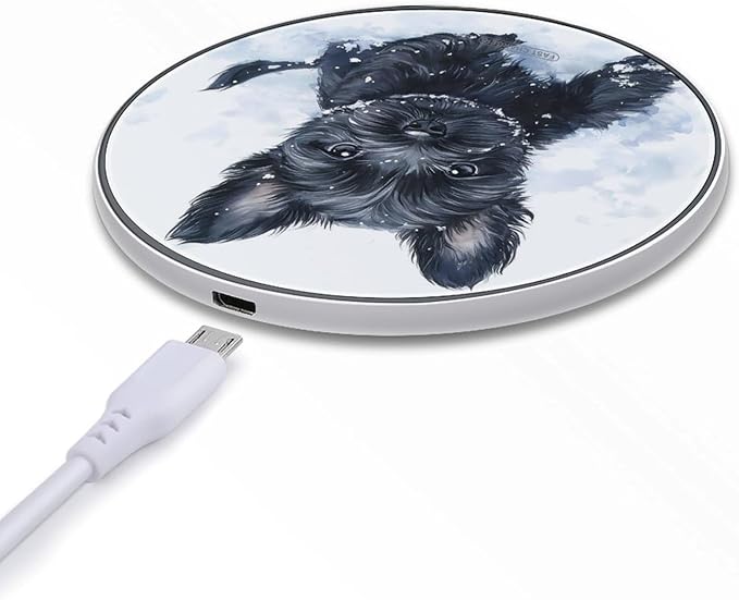 Scottish Terrier Puppy Dog Snowy Phone Charger Magnetic Charging Pad Anti-Slip with USB Cable