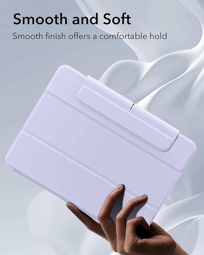 ESR for iPad Air 11 Inch Case M4/M3/M2 (2026/2025/2024) iPad Air 5th/4th Gen Case (2022/2020) 10.9 Inch with Pencil Holder Removable Magnetic Cover Vertical Stand Rebound 360 Series Light Purple