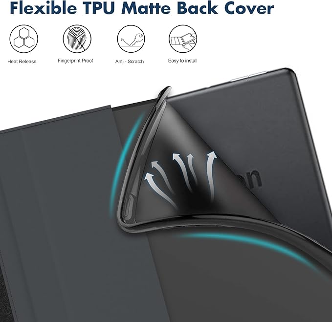 Dteck for Fire HD 8 (8th/7th/6th Generation) Smart Folio Case 2018/2017/2016 Release (8) with Auto Sleep Wake/Stand/Adjustable Viewing Angle/Stylus PU Leather Protective Slim Cover Flowers Black