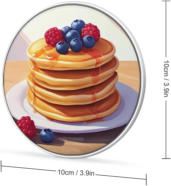 Blueberry Raspberry Pancakes (1) Wireless Charger Anti-Slip Wireless Charging Pad Slim Charger Mat for Men Women