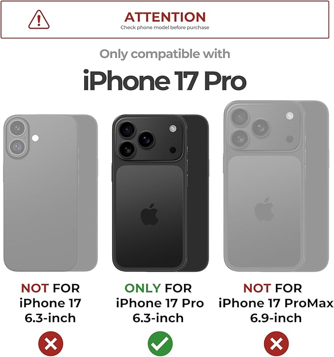 Dexnor for iPhone 17 Pro Case [2 Front Frame &amp Built-in Flip Camera Cover &amp Kickstand] Compatible with MagSafe Heavy-Duty Shockproof Portection Case with Screen Protector 6.3 inch Peony Pi