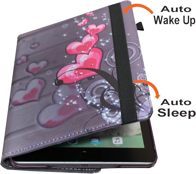 Case for iPad A16 11-inch (11th Gen 2025) for 2022 iPad 10th Generation 10.9 inch Rotating Stand Smart Magnetic Cover for Model A3354 A3355 A3356 A2696 A2757 A2777 (Heart Flower)