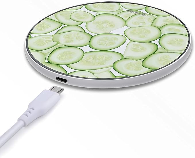 Cucumber-Slices Wireless Charger Anti-Slip Wireless Charging Pad Slim Charger Mat for Men Women