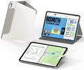 Feams V Fold Case for iPad (A16) 11th Generation 11 Inch 2025 iPad 10th Generation 10.9 Inch 2022 V-Shaped Standing Magnetic Detachable Clear Back Case with Portrait Mode &amp Auto Sleep Cream Whi