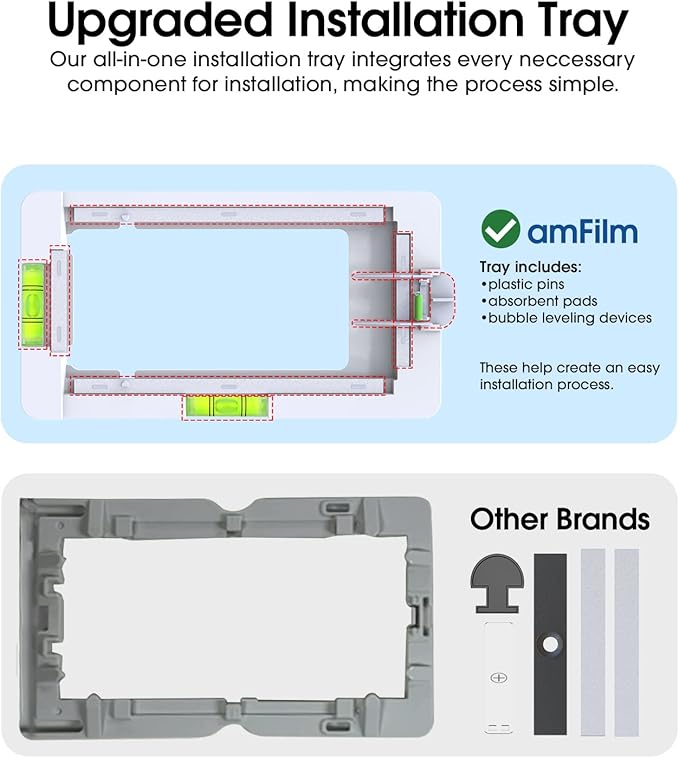 amFilm Glass Screen Protector for Samsung Galaxy S22 Ultra 3D Curved with Liquid Dispersion Tech Designed for Fingerprint Reader Upgraded Easier Application Tray Tempered Glass 3 Pack