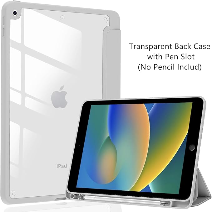 Cute Dog Case for iPad Pro 13-inch (M4) 2024 Clear Acrylic Hard Back Hybrid Casewith Pencil Holder Trifold Stand Tablet Cover (Model Number:A2925/A2926/A3007) for Women