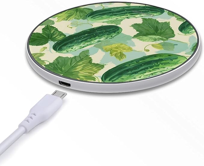 Cucumber Pickles Leaves Phone Charger Magnetic Charging Pad Anti-Slip with USB Cable