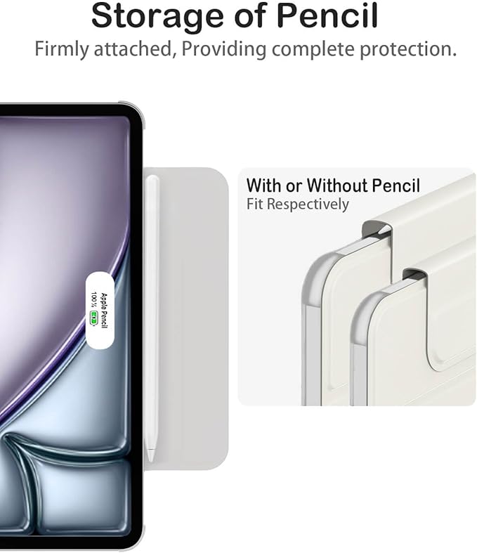 Feams Y Fold Folio for iPad Air 11-inch M4 2026/ M3 2025 / M2 2024 iPad Air 5th/4th Generation 2022/2020 10.9 Inch Y-Shaped Stand Magnetic Attachment Back Cover with Clasp &amp Auto Sleep Black