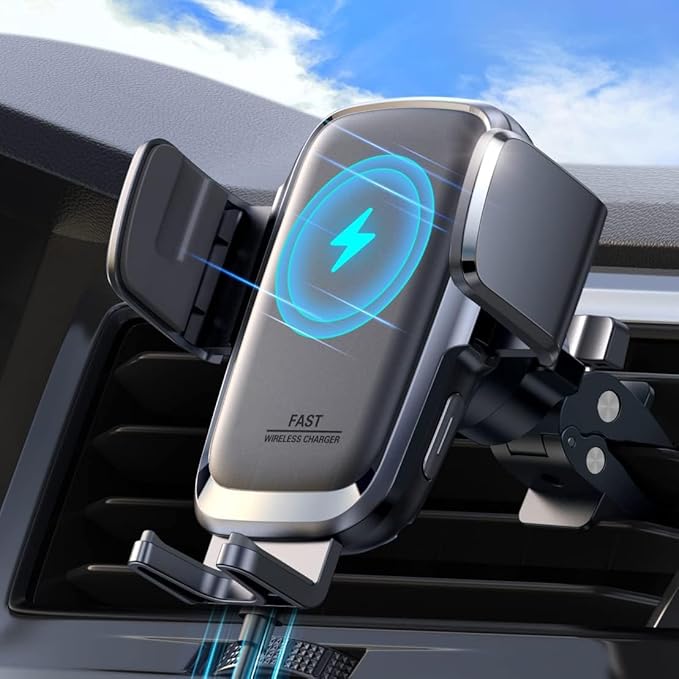 Wireless Car Charger 15W Qi Fast Charging Auto Clamping Car Charger Phone Holder Mount JOYROOM Cell Phone Holder Car Mount for iPhone 16 15 14 13 Pro Max Xs Galaxy S24 Ultra LG Google