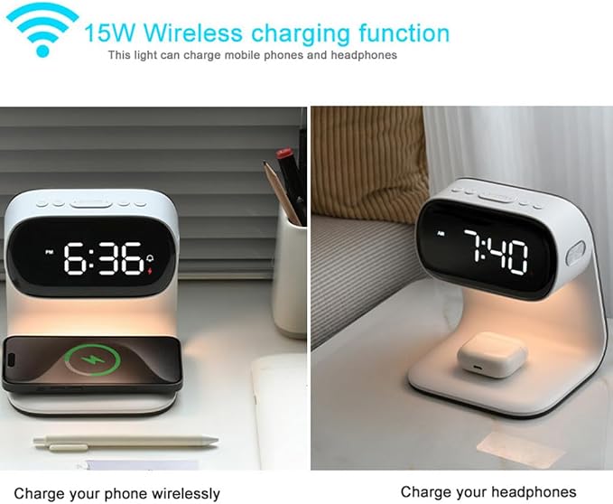 Multi Functions Alarm Clock A40 White