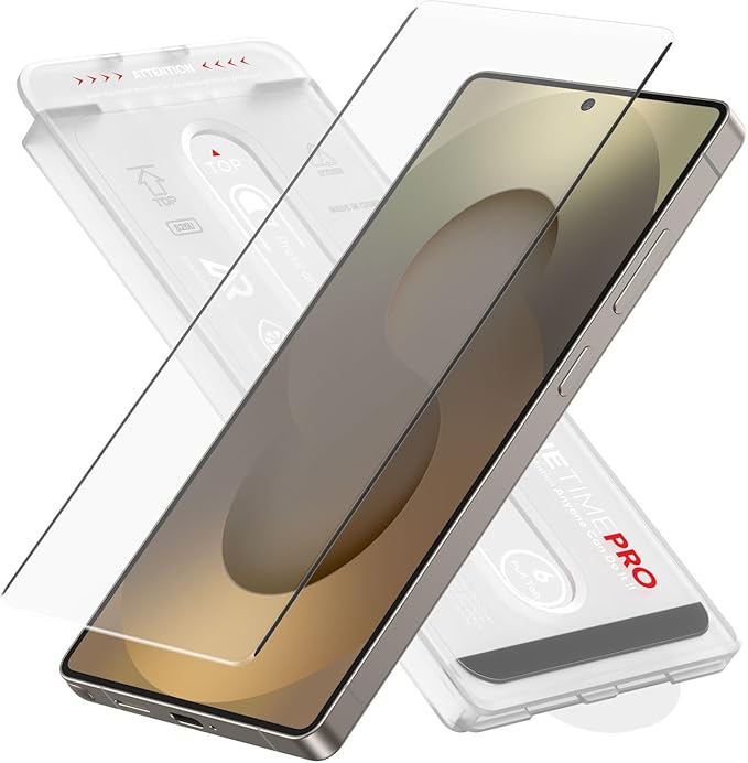 FLOLAB NanoArmour ONETIME PRO for Samsung Galaxy S25 Ultra 3D Screen Protector Anti Reflective Tempered Glass PolarSpectra Anti-Rainbow Edge to Edge Fingerprint ID Compatible Easy to Install
