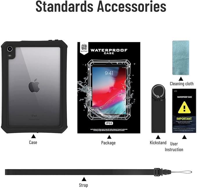 for iPad mini 6 Case/iPad mini 7 (A17 Pro) Case Waterproof Case for iPad mini 7th Generation 2024/iPad Mini 6th Generation 2021 8.3-inch Full Body Protective with Pencil Holder