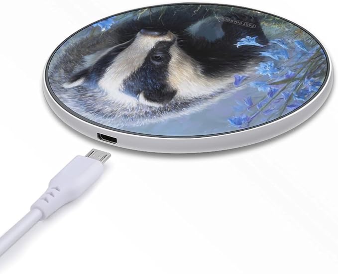 Badger Blue Bluebells Phone Charger Magnetic Charging Pad Anti-Slip with USB Cable