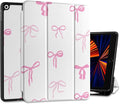 DONGKE Case Compatible with iPad 10.2 Inch 2021 2020 2019 iPad 9th/8th/7th Generation with Pencil Holder Slim Stand Protective Case with Soft TPU Back Auto Sleep/Wake Cover Pink Bows