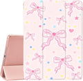 JOYLAND Pink Bow Case for iPad 10th Generation 10.9 inch/iPad (A16) 11th Generation 11 Inch 2025 with Pencil Holder-Trifold Stand Protective Cover with Soft TPU BackPink