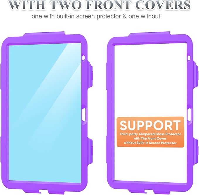 SEYMAC stock Case for iPad (A16) 11th/10th Generation 11''/10.9'' 2025/2022 Full-Body Drop Protection Case with Screen Protector &amp360° Rotate Hand Strap/Stand Purple+Colorful