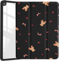 Bear Bow Printed for iPad Air 13 (M3) 2025/ (M2) 2024 Kawaii Animal Clear Hard Back Hybrid Casewith Pencil Holder Trifold Stand Tablet Cover for Women