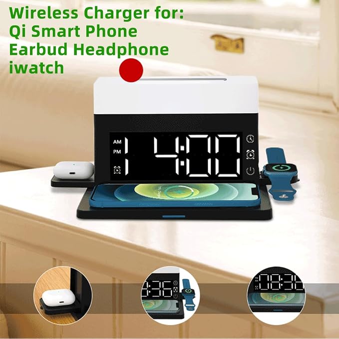 Multifunctional Alarm Clock Black