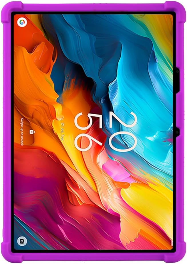 Case for TCL NXTPAPER 14 Android Tablet 14.3 Inch Soft Silicone Heavy Protective Cover with Adjustable Kickstand Stylus Holder Purple