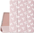 White Bow Case for iPad Pro 13-inch (M4) 2024Girly Protective CasePencil Holder &amp Clear Transparent Soft TPU Back &amp Trifold Smart Tablet Pink Cover (Model Number:A2925/A2926/A3007)